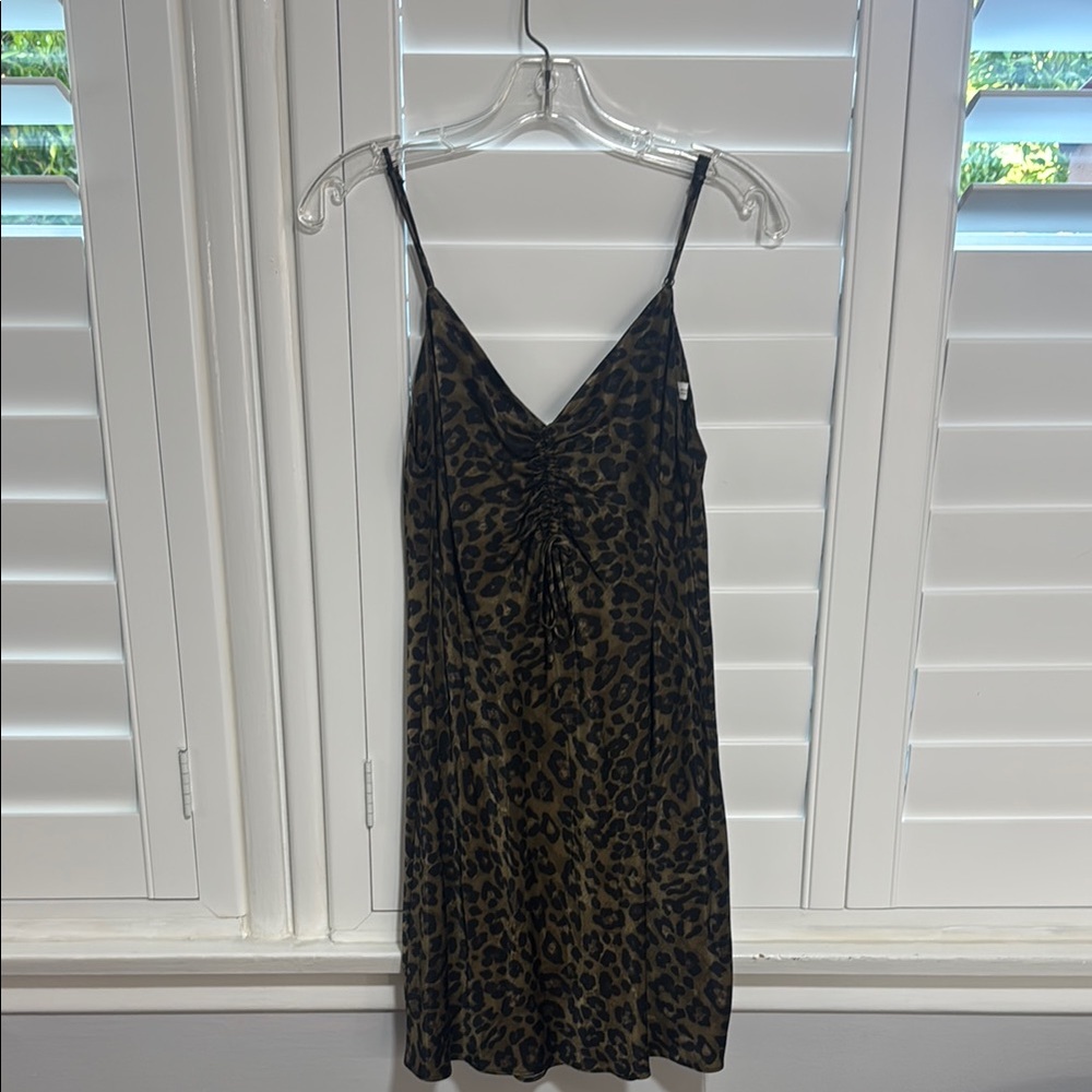 Zara Animal Print V-Neck Dress